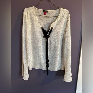 Flare Sleeve Blouse with Ribbon